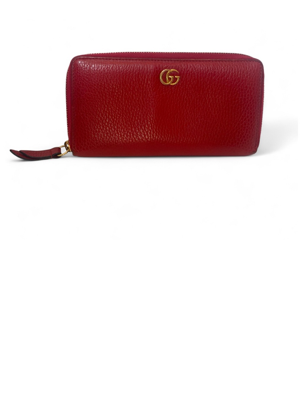 Gucci GG Mamont Zip Around Wallet In Red Leather